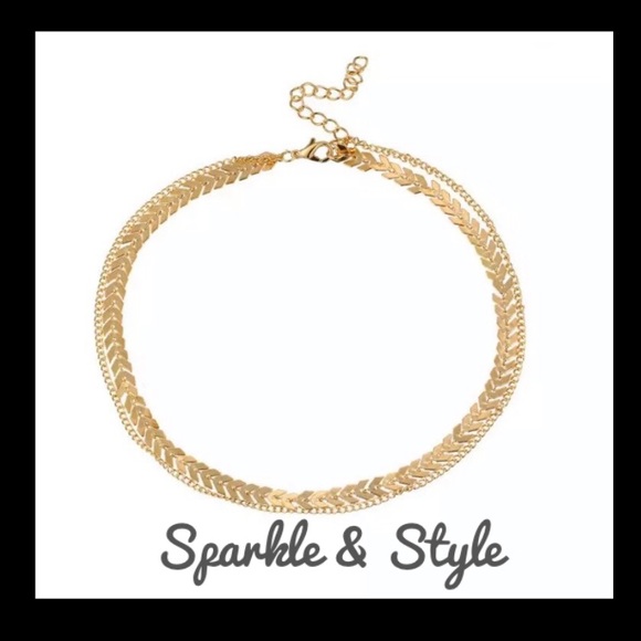 ✨ Gold fishbone choker ✨ - Picture 4 of 5